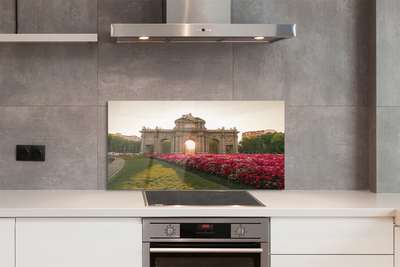 Szkło do Kuchni na Ścianę Monumentalna Brama Alcala w Madrycie