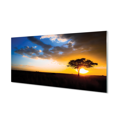 Panel szklany do Kuchni Samotne Drzewo pod Chmurami