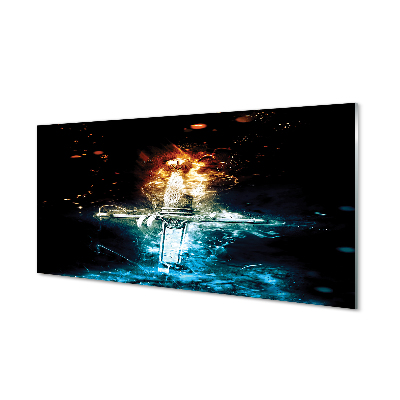 Szklany Panel Magiczny Miecz w Dymie