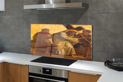 Szklany Panel Jezus i Ludzie pod Krzyżem