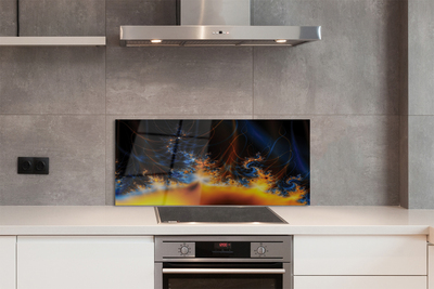 Panel szklany do Kuchni Kontrast Błękitu i Żółci