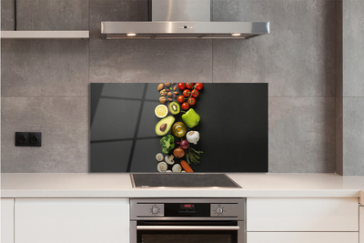 Panel szklany do Kuchni Kompozycja: Cytryna, Awokado i Marchew