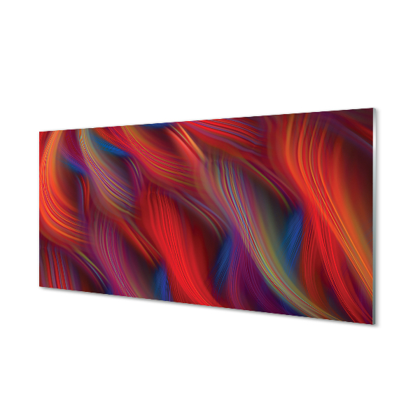 Panel szklany do Kuchni Barwne Pasy Fraktalne