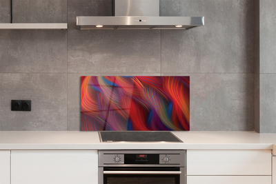 Panel szklany do Kuchni Barwne Pasy Fraktalne