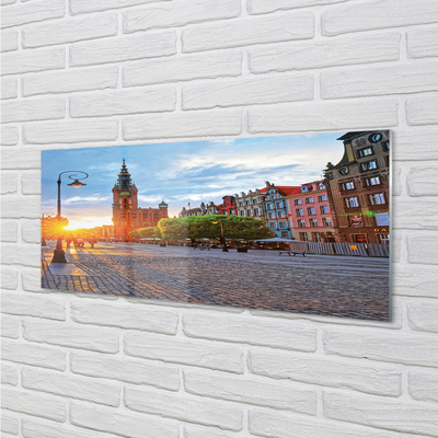 Panel Szklany Gdańsk Stare miasto wschód słońca