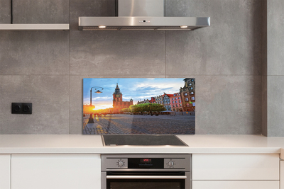 Panel szklany do Kuchni Gdańska Starówka o Świcie