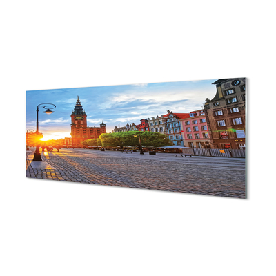 Panel Szklany Gdańsk Stare miasto wschód słońca