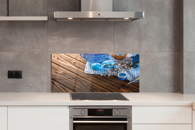 Szkło do Kuchni na Ścianę Malowane Jajka i Bazie