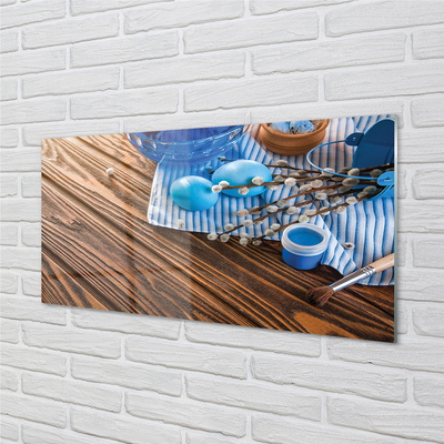 Szkło do Kuchni na Ścianę Malowane Jajka i Bazie