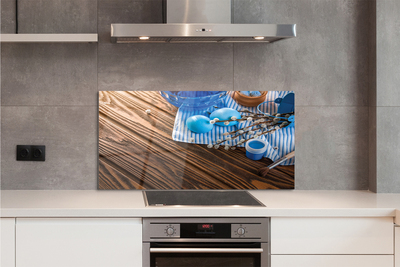 Szkło do Kuchni na Ścianę Malowane Jajka i Bazie