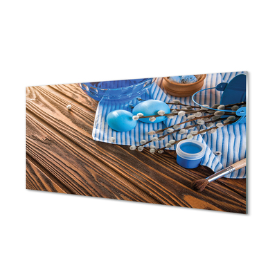 Szkło do Kuchni na Ścianę Malowane Jajka i Bazie