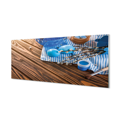 Szkło do Kuchni na Ścianę Malowane Jajka i Bazie