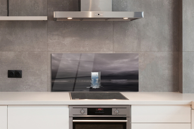 Szkło do Kuchni na Ścianę Drzwi na Granicy Morza i Nieba