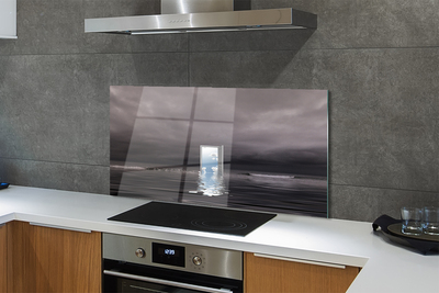 Szkło do Kuchni na Ścianę Drzwi na Granicy Morza i Nieba