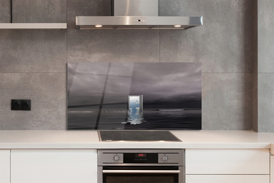 Szkło do Kuchni na Ścianę Drzwi na Granicy Morza i Nieba