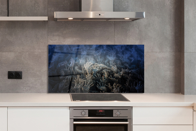 Panel szklany do Kuchni Dłonie w Niebieskiej Poświacie