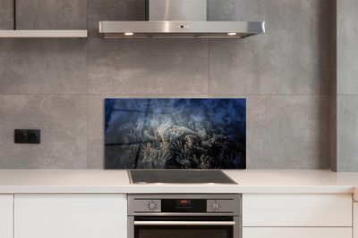 Panel szklany do Kuchni Dłonie w Niebieskiej Poświacie