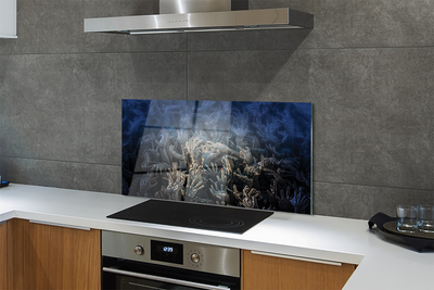 Panel szklany do Kuchni Dłonie w Niebieskiej Poświacie