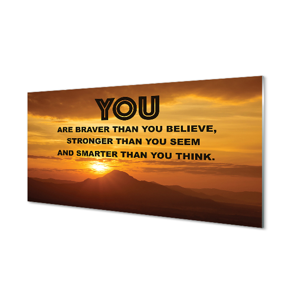 Szkło Ozdobne do Kuchni Napis pod Słońcem