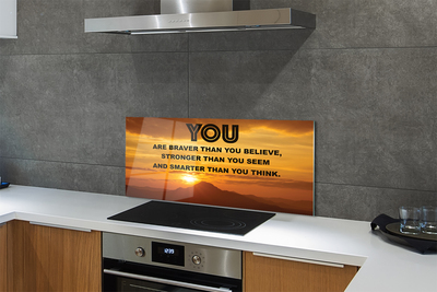 Szkło Ozdobne do Kuchni Napis pod Słońcem