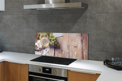 Szklany Panel Przekąski i Czerwone Wino