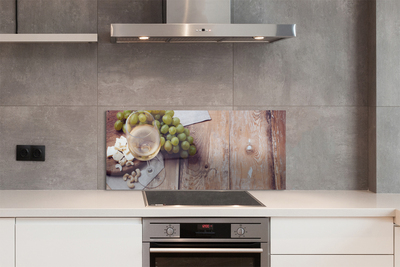 Szklany Panel Przekąski i Czerwone Wino