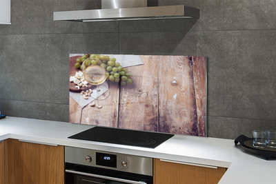 Szklany Panel Przekąski i Czerwone Wino