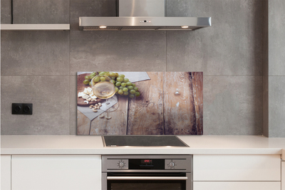 Szklany Panel Przekąski i Czerwone Wino