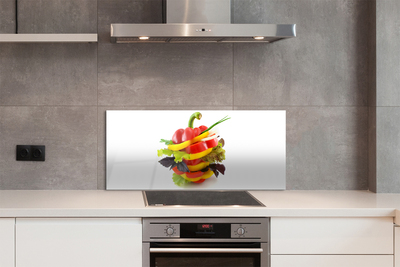 Szkło do Kuchni na Ścianę Duet Papryki i Sałaty