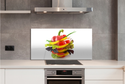 Szkło do Kuchni na Ścianę Duet Papryki i Sałaty