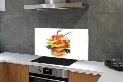 Szkło do Kuchni na Ścianę Duet Papryki i Sałaty