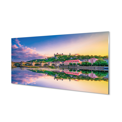 Panel Szklany Zachód Słońca nad Rzeką w Niemczech