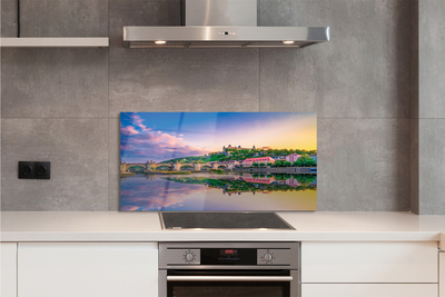 Panel Szklany Zachód Słońca nad Rzeką w Niemczech