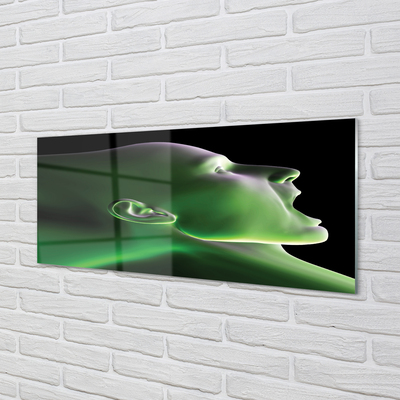 Szklany Panel Głowa człowieka zielone światło