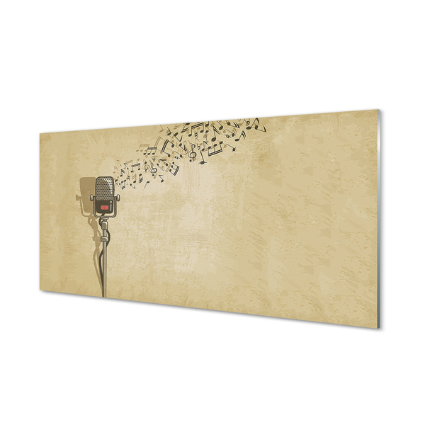 Panel szklany do Kuchni Mikrofon i Zapis Nutowy