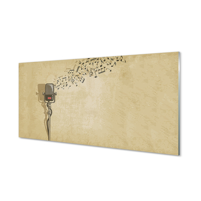 Panel szklany do Kuchni Mikrofon i Zapis Nutowy