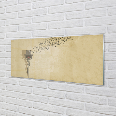 Panel szklany do Kuchni Mikrofon i Zapis Nutowy