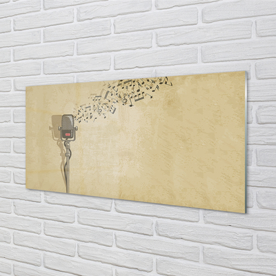 Panel szklany do Kuchni Mikrofon i Zapis Nutowy