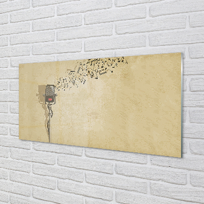 Panel szklany do Kuchni Mikrofon i Zapis Nutowy