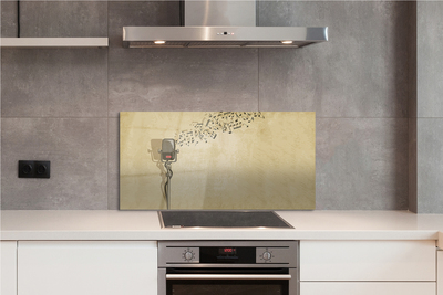 Panel szklany do Kuchni Mikrofon i Zapis Nutowy