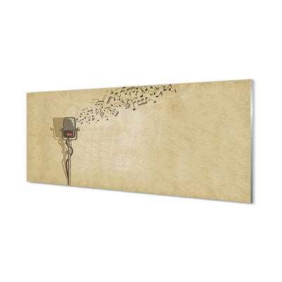 Panel szklany do Kuchni Mikrofon i Zapis Nutowy