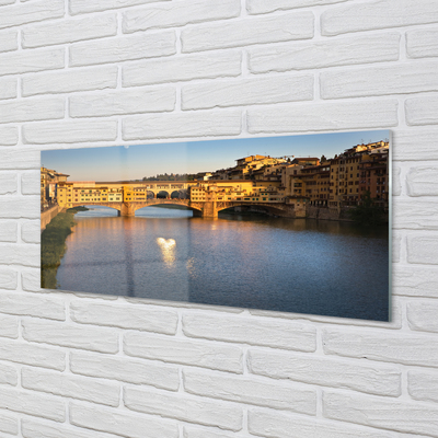 Panel Szklany Włochy Wschód słońca mosty