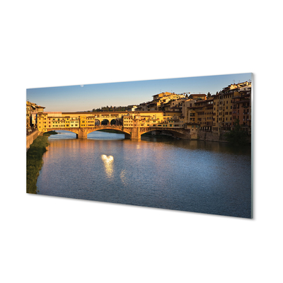 Panel Szklany Włochy Wschód słońca mosty