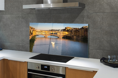 Panel szklany do Kuchni Wschód Słońca nad Mostami