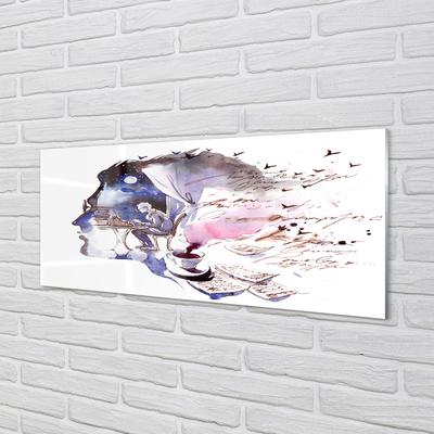 Szklany Panel Malarski Portret Twarzy