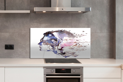 Szklany Panel Malarski Portret Twarzy