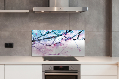 Szklany Panel Gałęzie Drzewa na tle Nieba