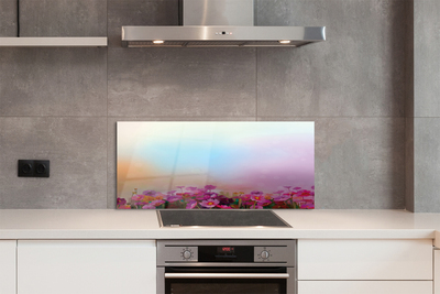 Szklany Panel Polne Kwiaty pod Błękitnym Niebem