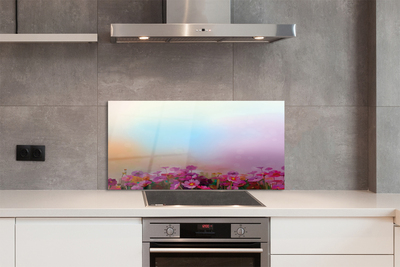 Szklany Panel Polne Kwiaty pod Błękitnym Niebem