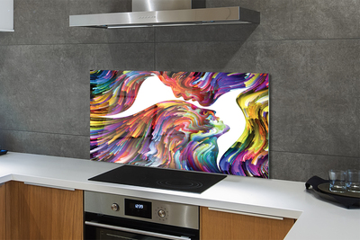 Panel nad Blat Kuchenny Abstrakcyjny Obraz Twarzy